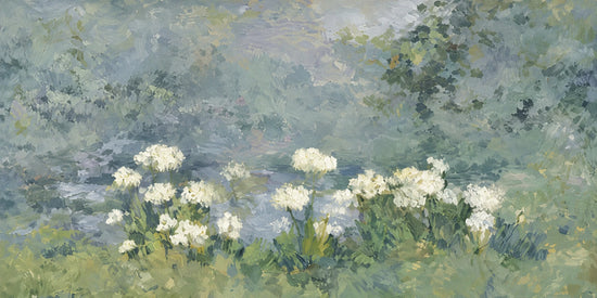 Mistgarden Whites full artwork. Small white flowers emerge from a hazy field of sage, blue-gray, and soft green.
