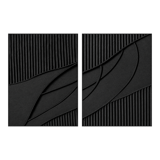 Noir Continuum two-panel artwork set in matching slim frames on a transparent background.