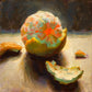 Citrus Peel full artwork. A partly peeled citrus fruit rests among curled pieces of rind on a sunlit tabletop.