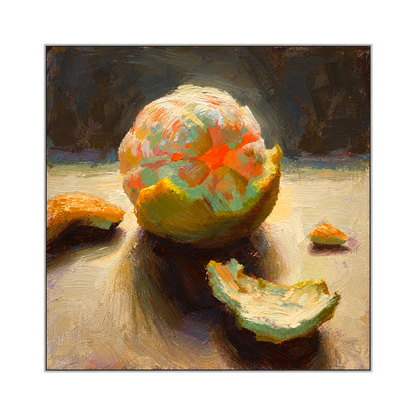 Citrus Peel artwork in a silver frame on a transparent background.