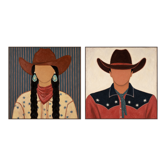 Frontier Duet two-panel artwork set in matching slim frames on a transparent background.