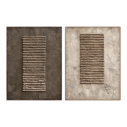 Earthen Cadence two-panel artwork set in matching slim frames on a transparent background.