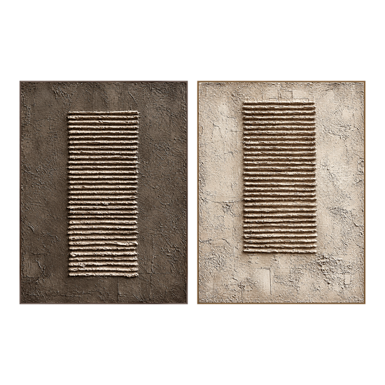 Earthen Cadence two-panel artwork set in matching slim frames on a transparent background.
