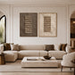 Earthen Cadence two-panel artwork set displayed above a neutral sectional sofa.