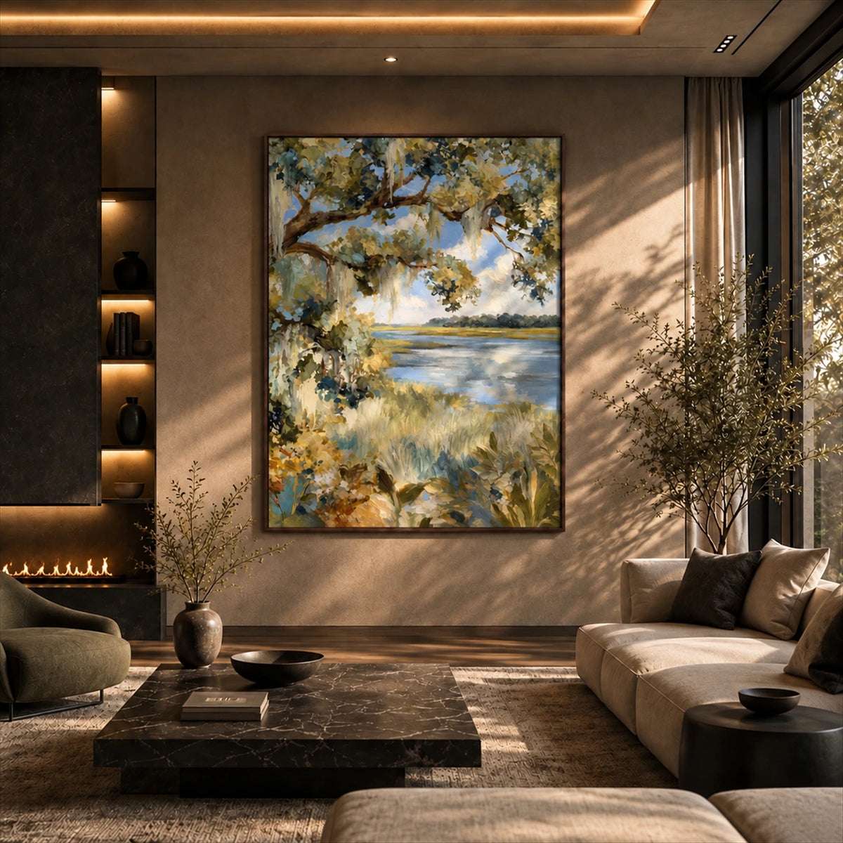 Marshside Oak artwork displayed in an interior setting, view 4.