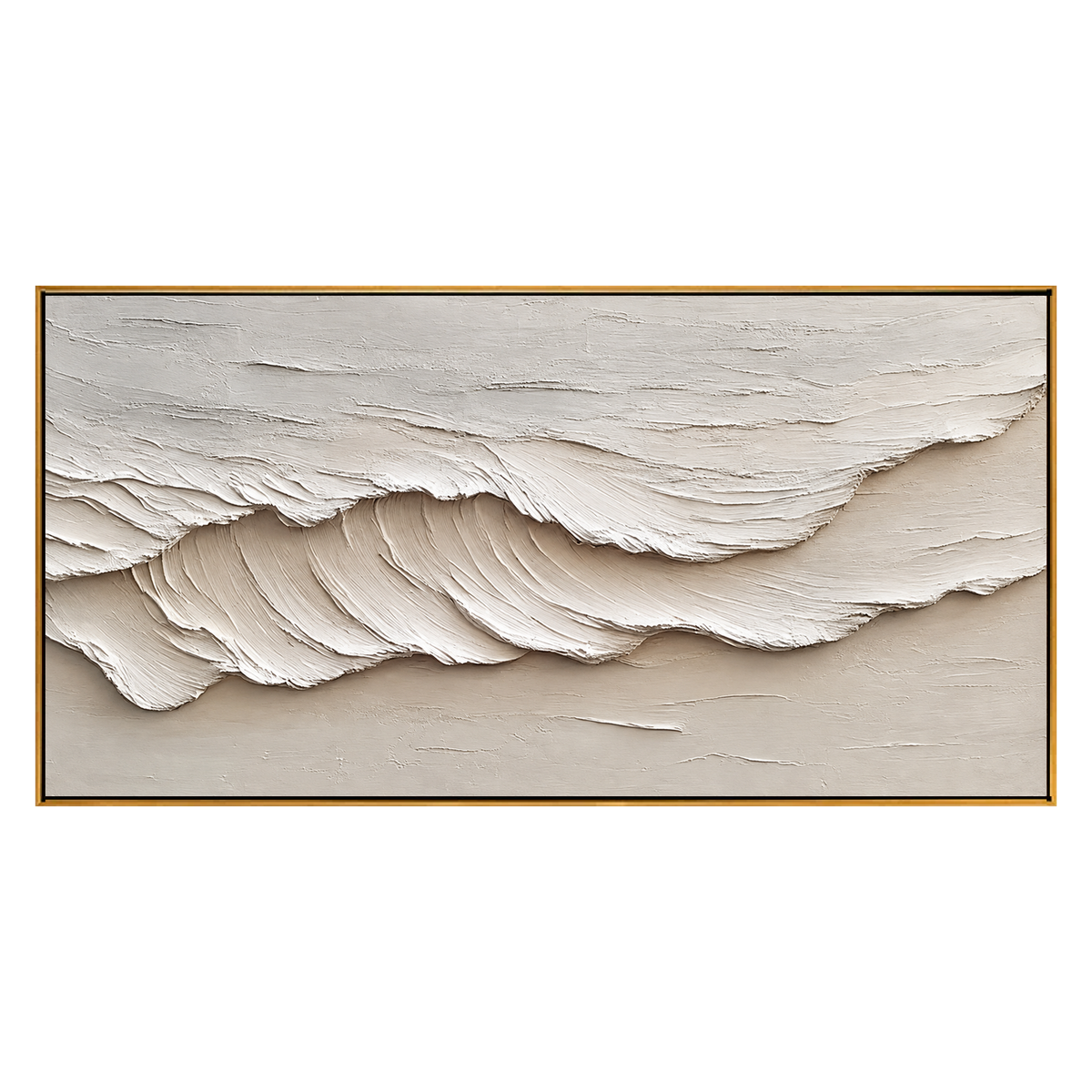 Ivory Tidelayers artwork in a natural wood frame on a transparent background.
