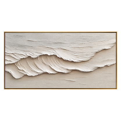 Ivory Tidelayers artwork in a natural wood frame on a transparent background.