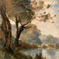 Stillwater Boughs full artwork. A softly lit tree leans beside still water, its warm foliage blending into a hazy sky and distant wooded shore.