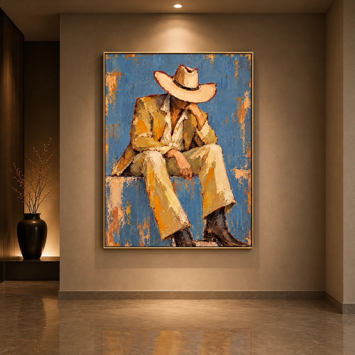 Ochre Respite artwork displayed in an interior setting, view 1.