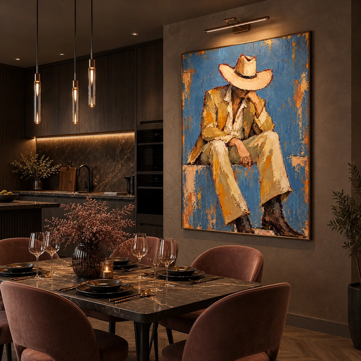 Ochre Respite artwork displayed in an interior setting, view 2.