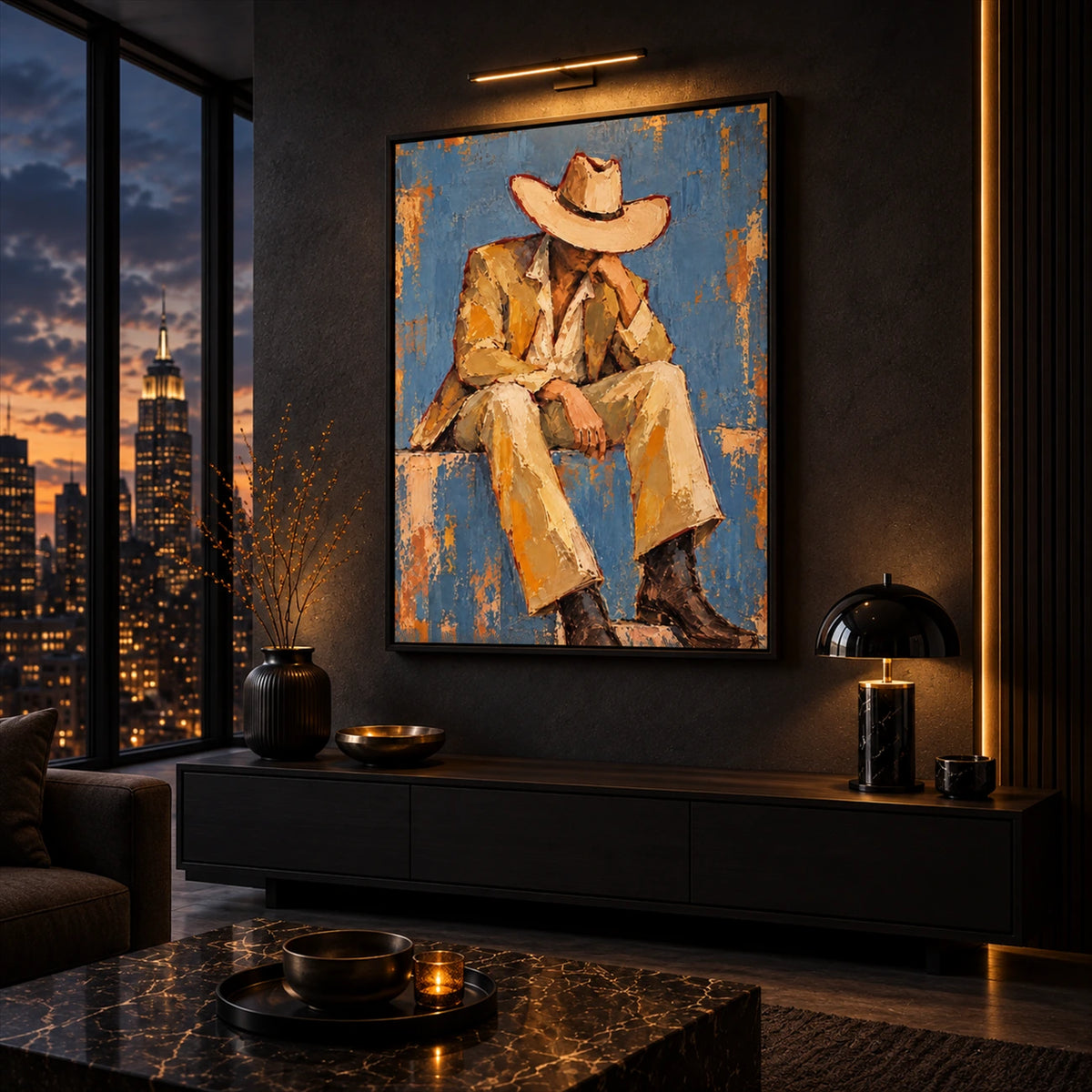Ochre Respite artwork displayed in an interior setting, view 3.