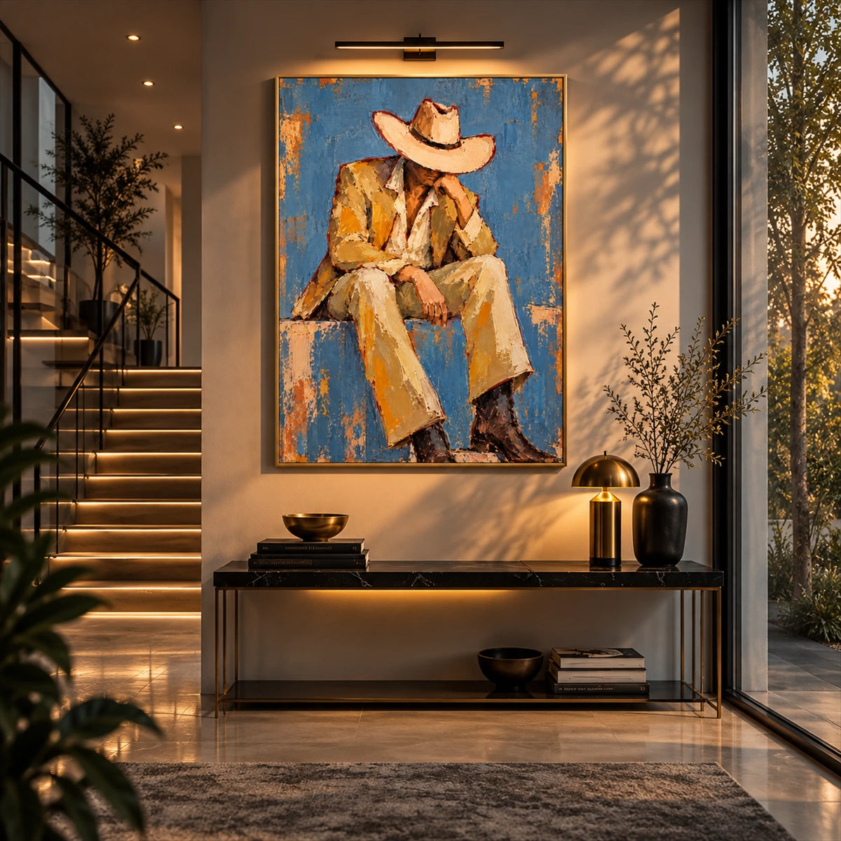 Ochre Respite artwork displayed in an interior setting, view 4.