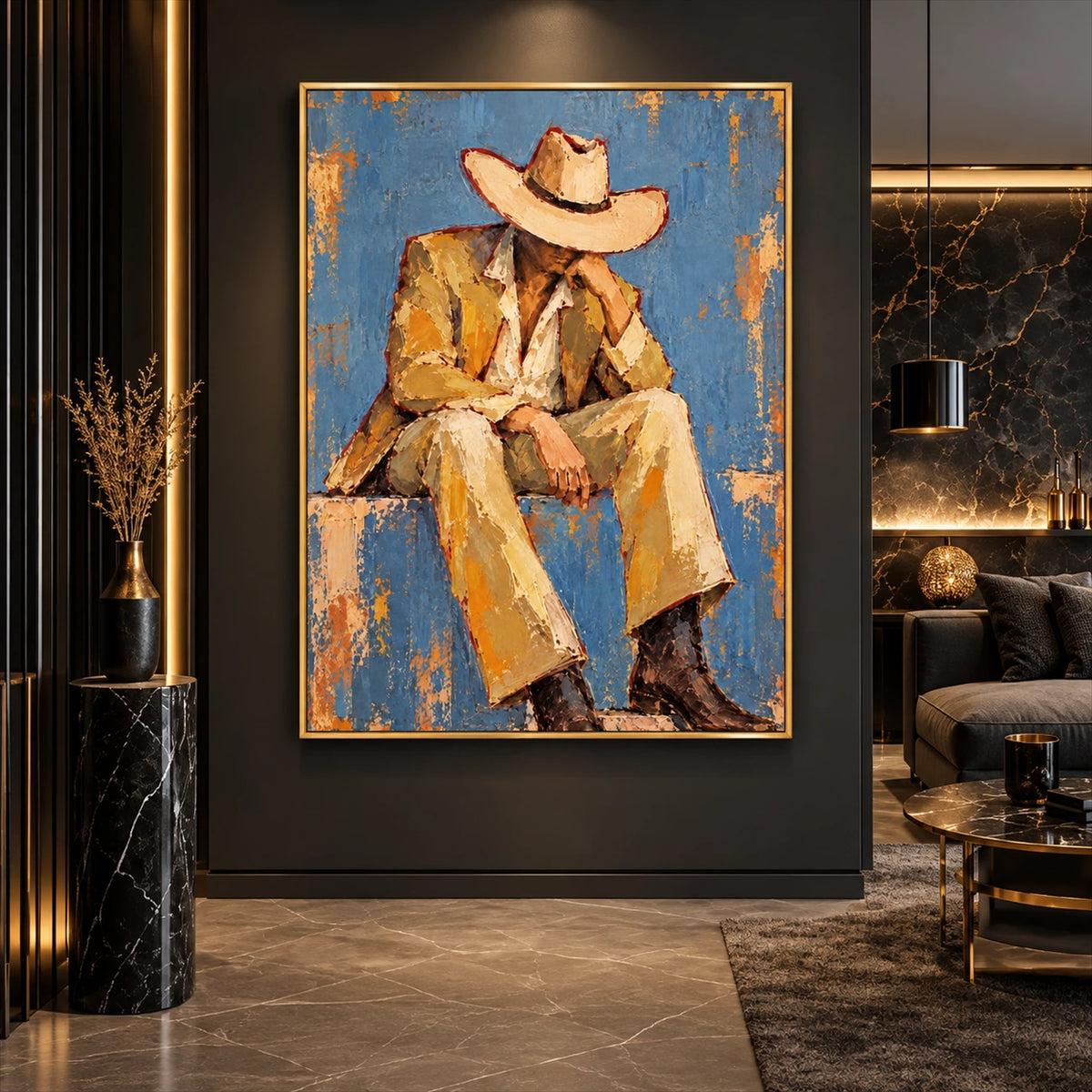Ochre Respite artwork displayed in an interior setting, view 5.