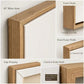 Ochre Respite Wall Art — Canvoil frame construction guide showing miter joints, frame profile, canvas wrapping and floating gap
