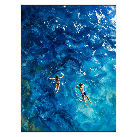 Bluewater Companions artwork in a white frame on a transparent background.