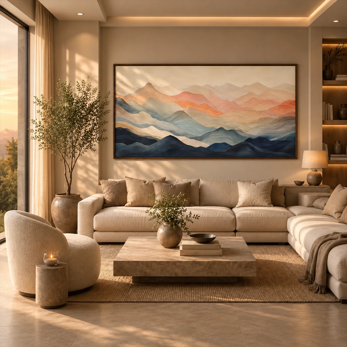 Dawn Ridgelines artwork displayed in an interior setting, view 2.