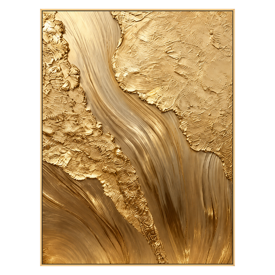 Gilded Flow artwork in a gold frame on a transparent background.