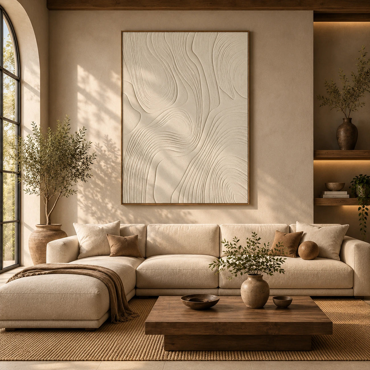 Ivory Contours artwork displayed in an interior setting, view 1.