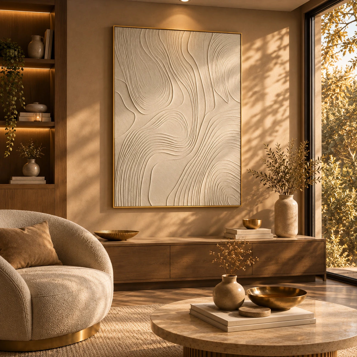 Ivory Contours artwork displayed in an interior setting, view 2.