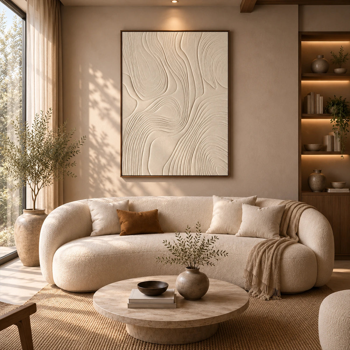 Ivory Contours artwork displayed in an interior setting, view 4.