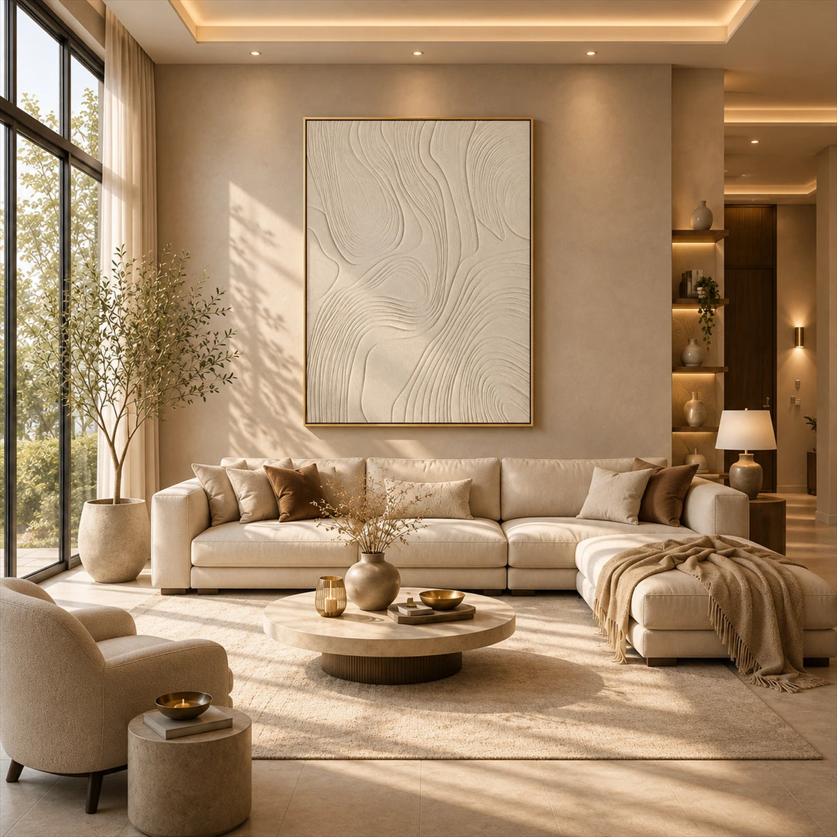 Ivory Contours artwork displayed in an interior setting, view 5.