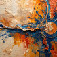 Cobalt Flare full artwork. Cobalt blue lines radiate from a circular center through ivory and burnt-orange textures in a bold abstract composition.