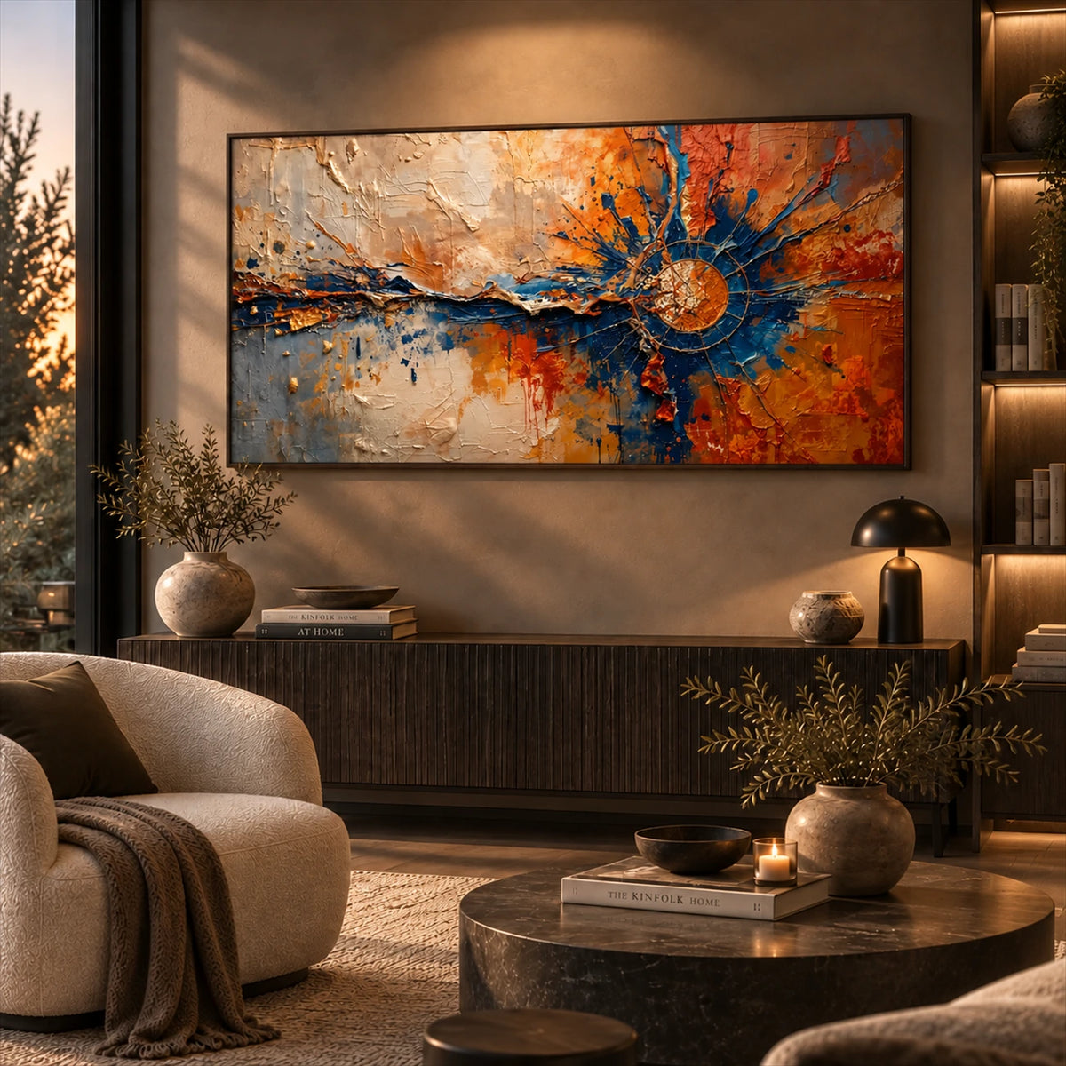 Cobalt Flare artwork displayed in an interior setting, view 1.