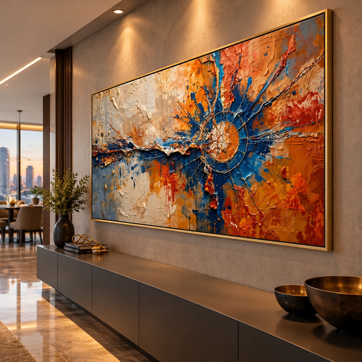 Cobalt Flare artwork displayed in an interior setting, view 4.