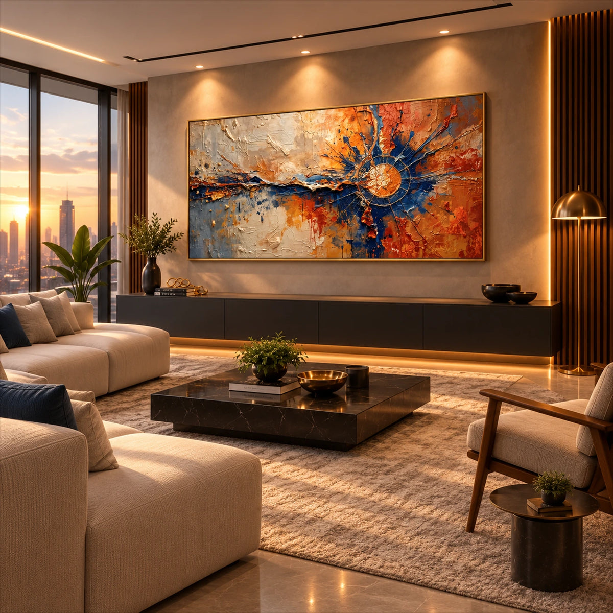 Cobalt Flare artwork displayed in an interior setting, view 5.