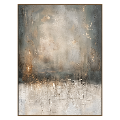 Silver Hush artwork in a natural wood frame on a transparent background.