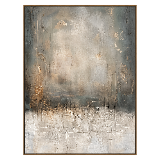 Silver Hush artwork in a natural wood frame on a transparent background.