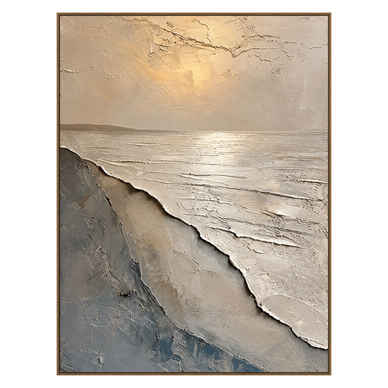 Pale Surf artwork in a natural wood frame on a transparent background.