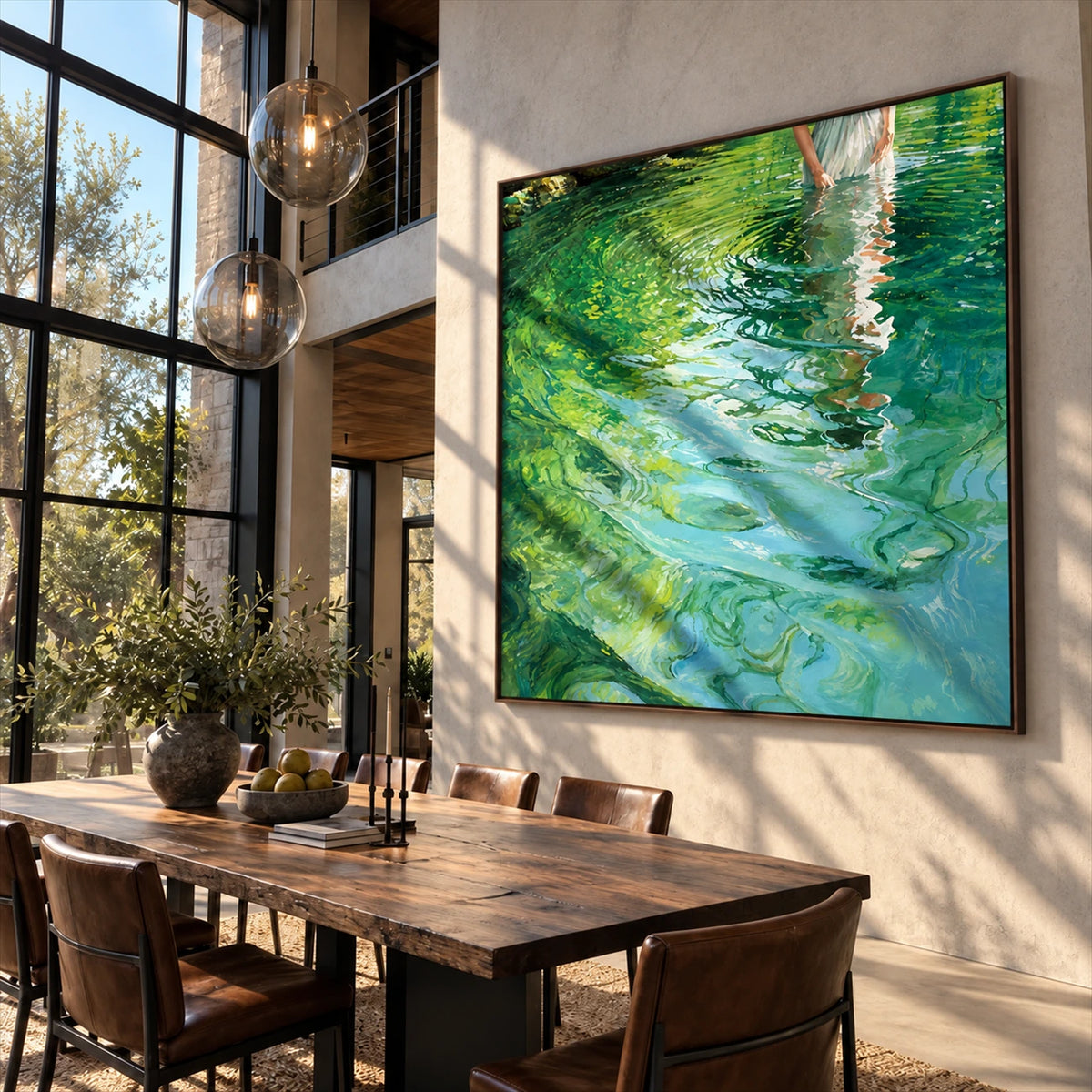 Emerald Ripples artwork displayed in an interior setting, view 1.