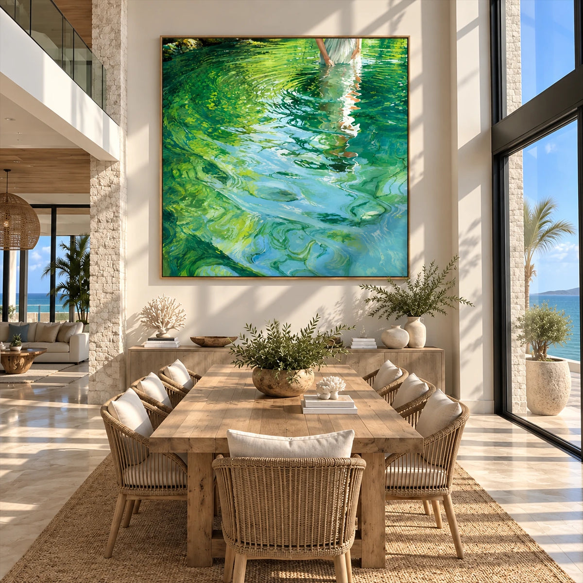 Emerald Ripples artwork displayed in an interior setting, view 3.
