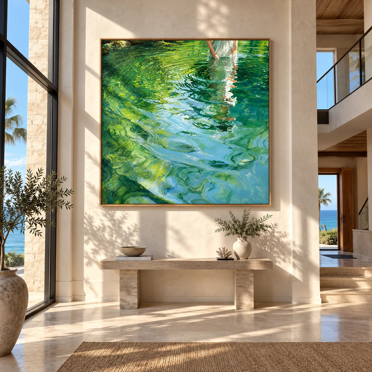 Emerald Ripples artwork displayed in an interior setting, view 5.