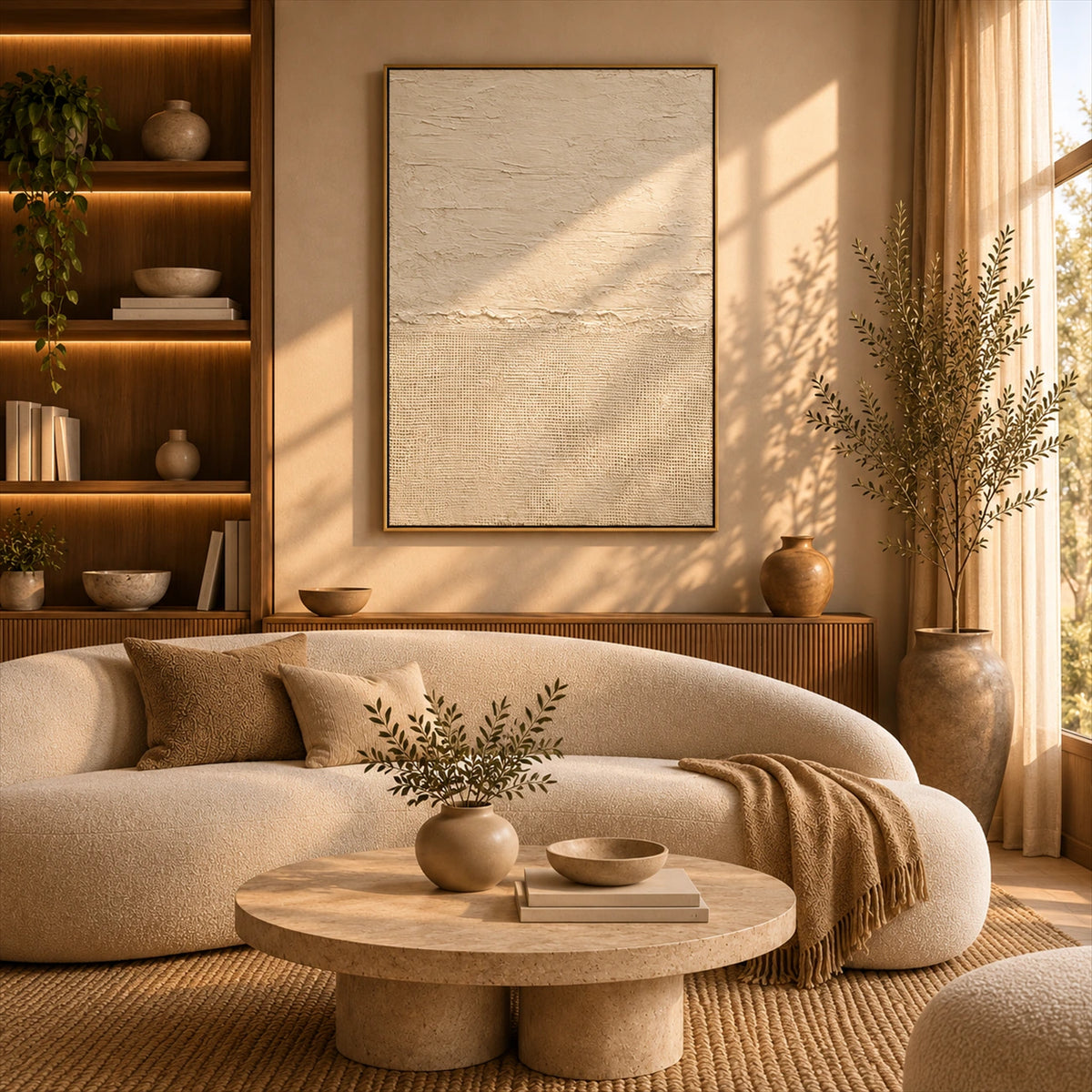 Linen Stillness artwork displayed in an interior setting, view 2.