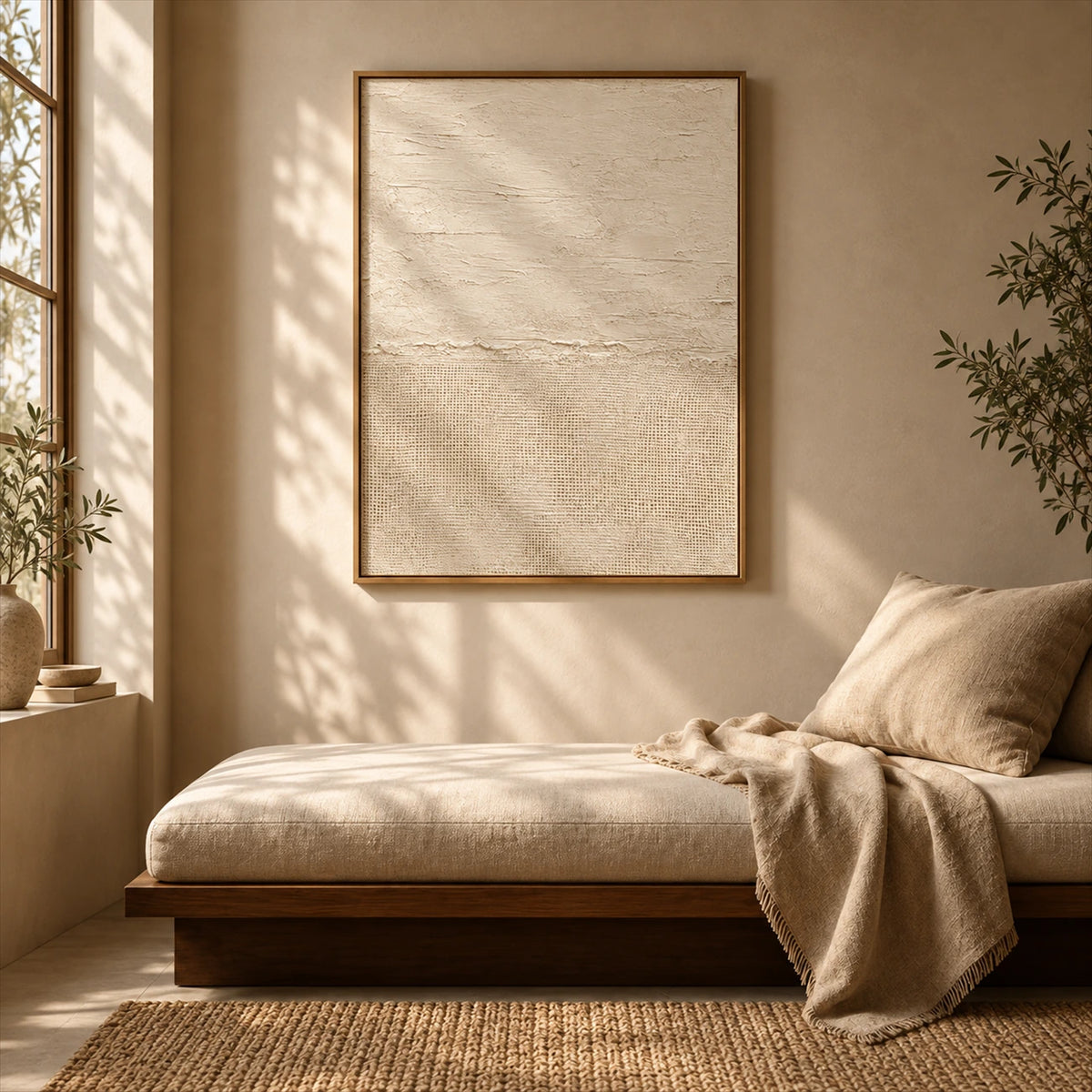 Linen Stillness artwork displayed in an interior setting, view 4.