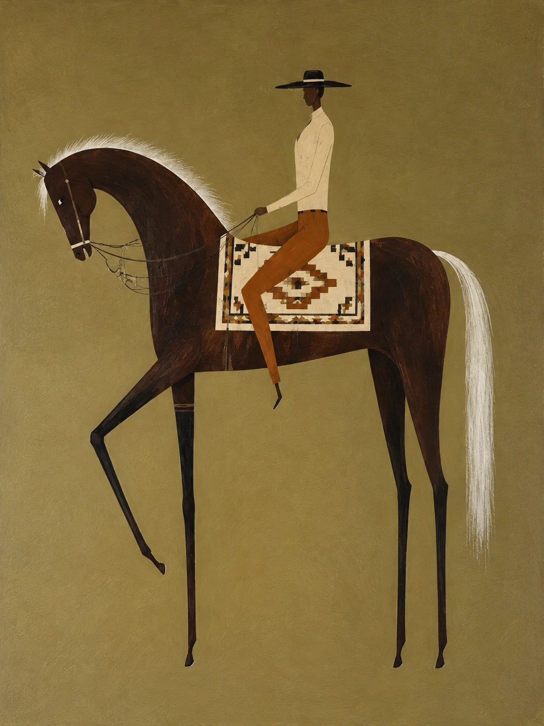 Olive Riders diptych, right panel artwork.