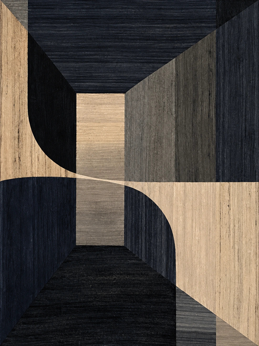 Noir Geometry diptych, left panel artwork.