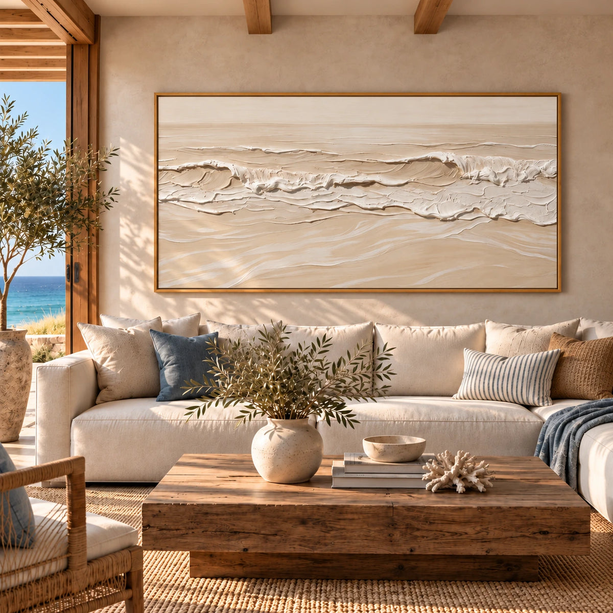 Ivory Shoreline artwork displayed in an interior setting, view 1.