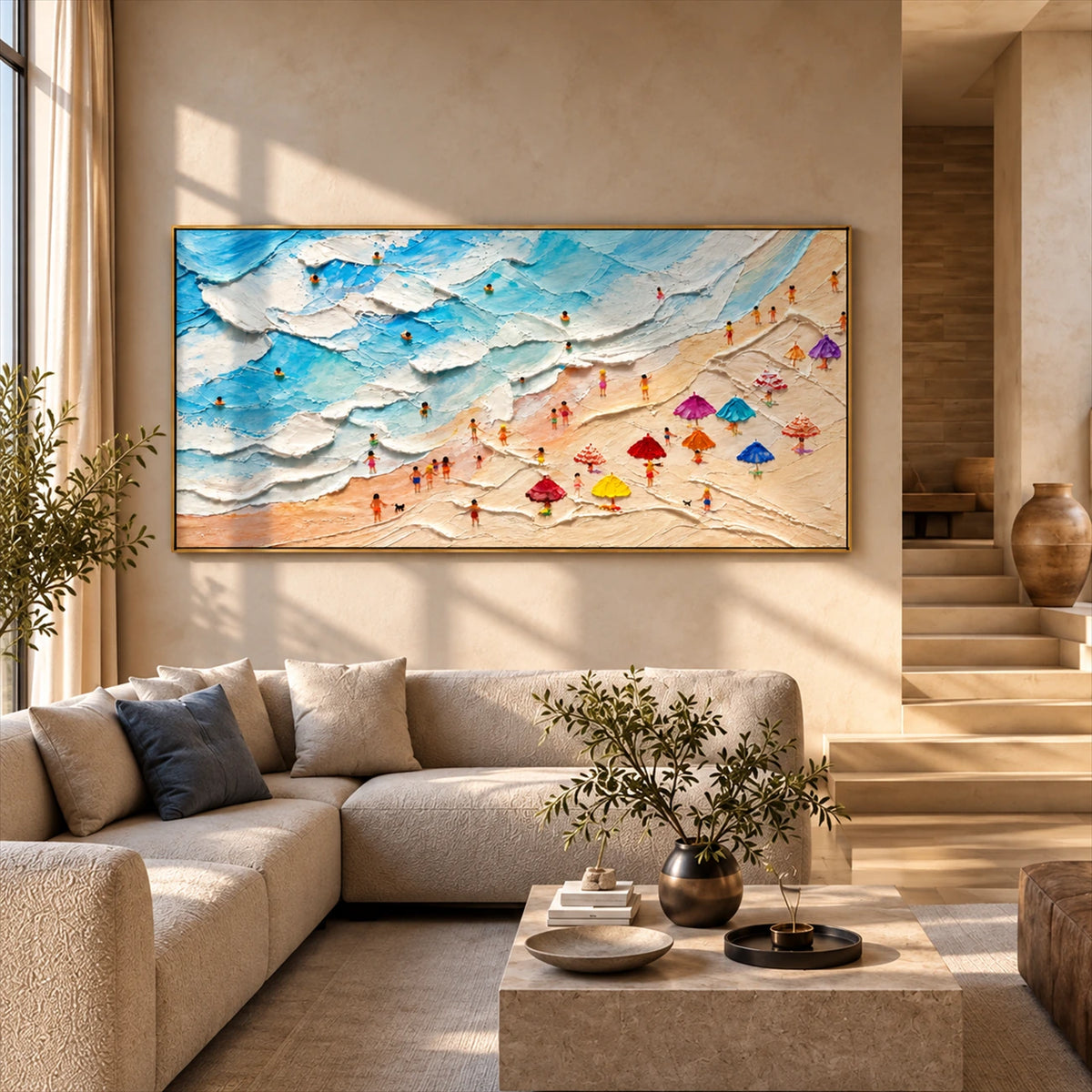 Beachside Revelry artwork displayed in an interior setting, view 3.