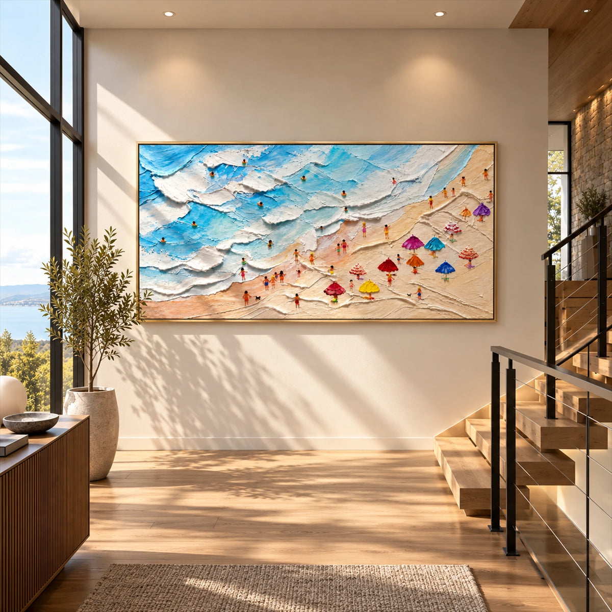 Beachside Revelry artwork displayed in an interior setting, view 5.