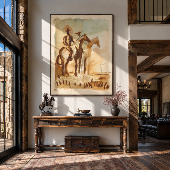 Saddle Sketch artwork displayed in an interior setting, view 1.