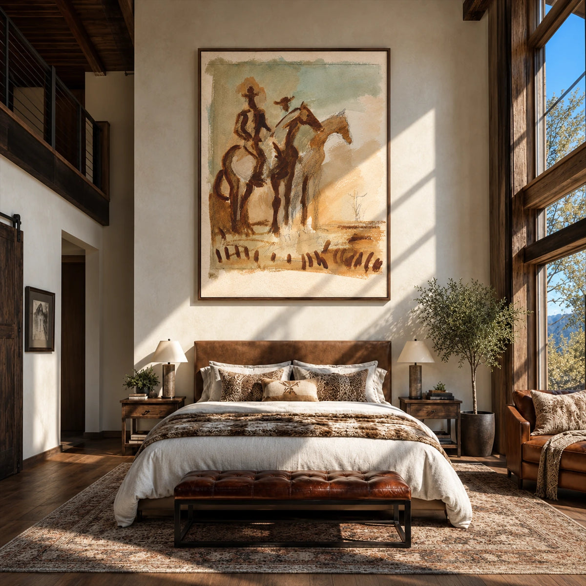 Saddle Sketch artwork displayed in an interior setting, view 4.