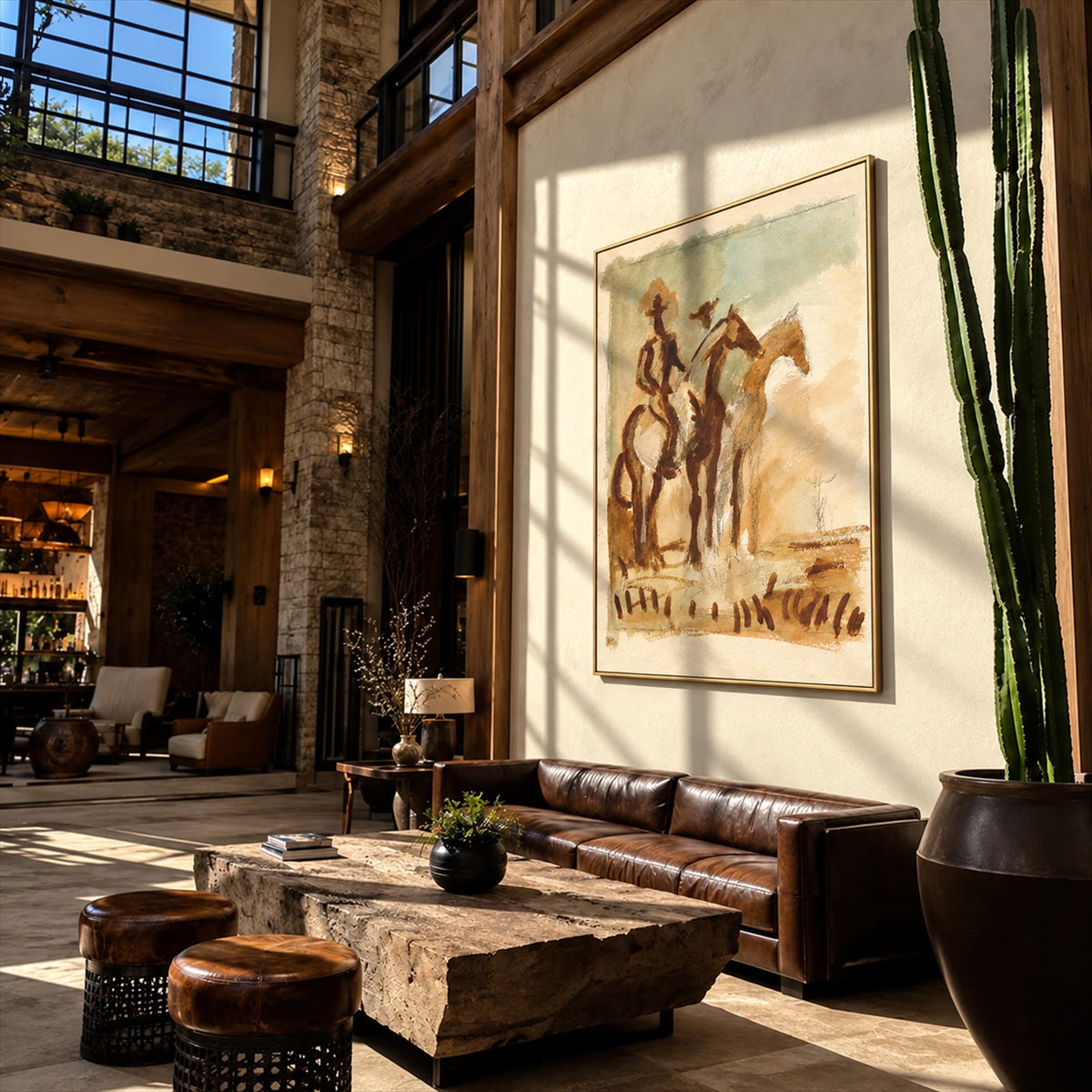 Saddle Sketch artwork displayed in an interior setting, view 5.