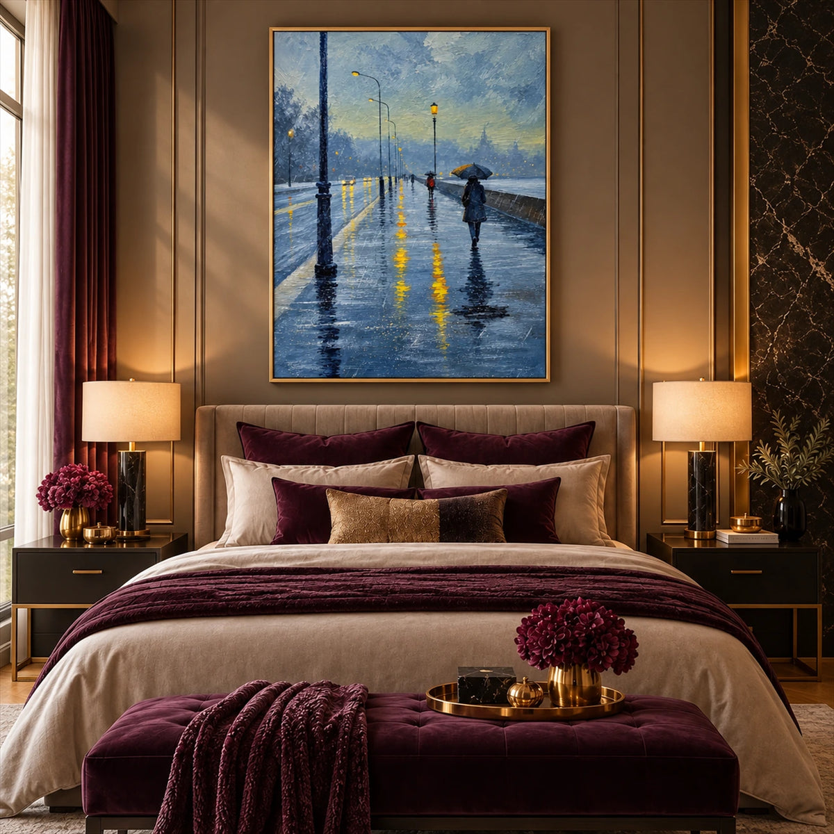 Rainlit Promenade artwork displayed in an interior setting, view 1.