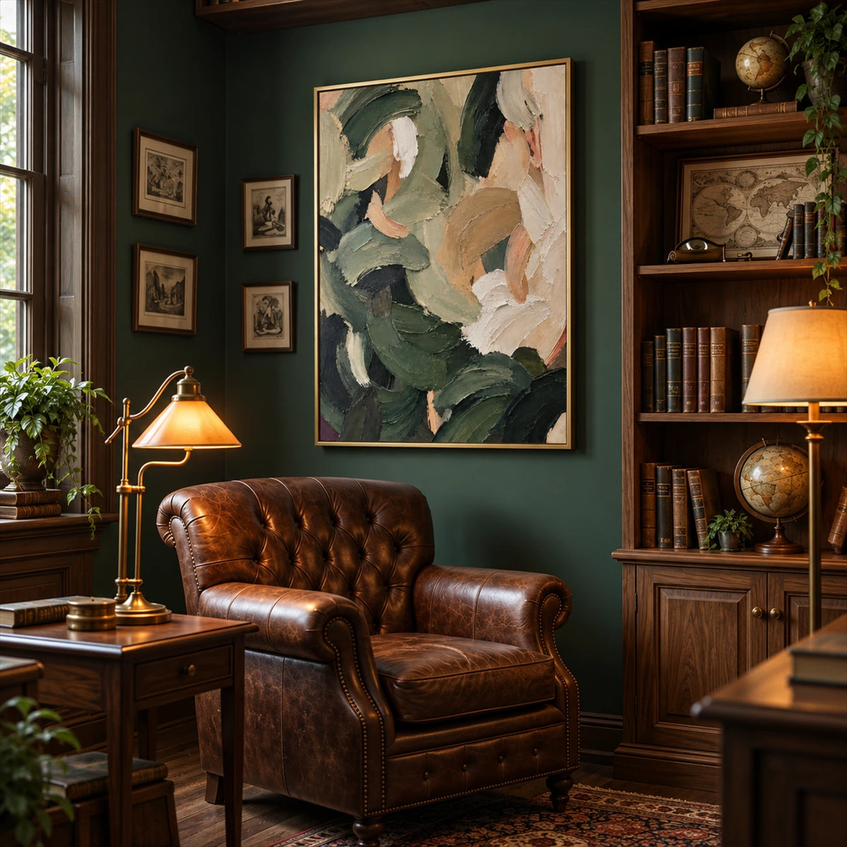Sage Brushwork artwork displayed in an interior setting, view 1.