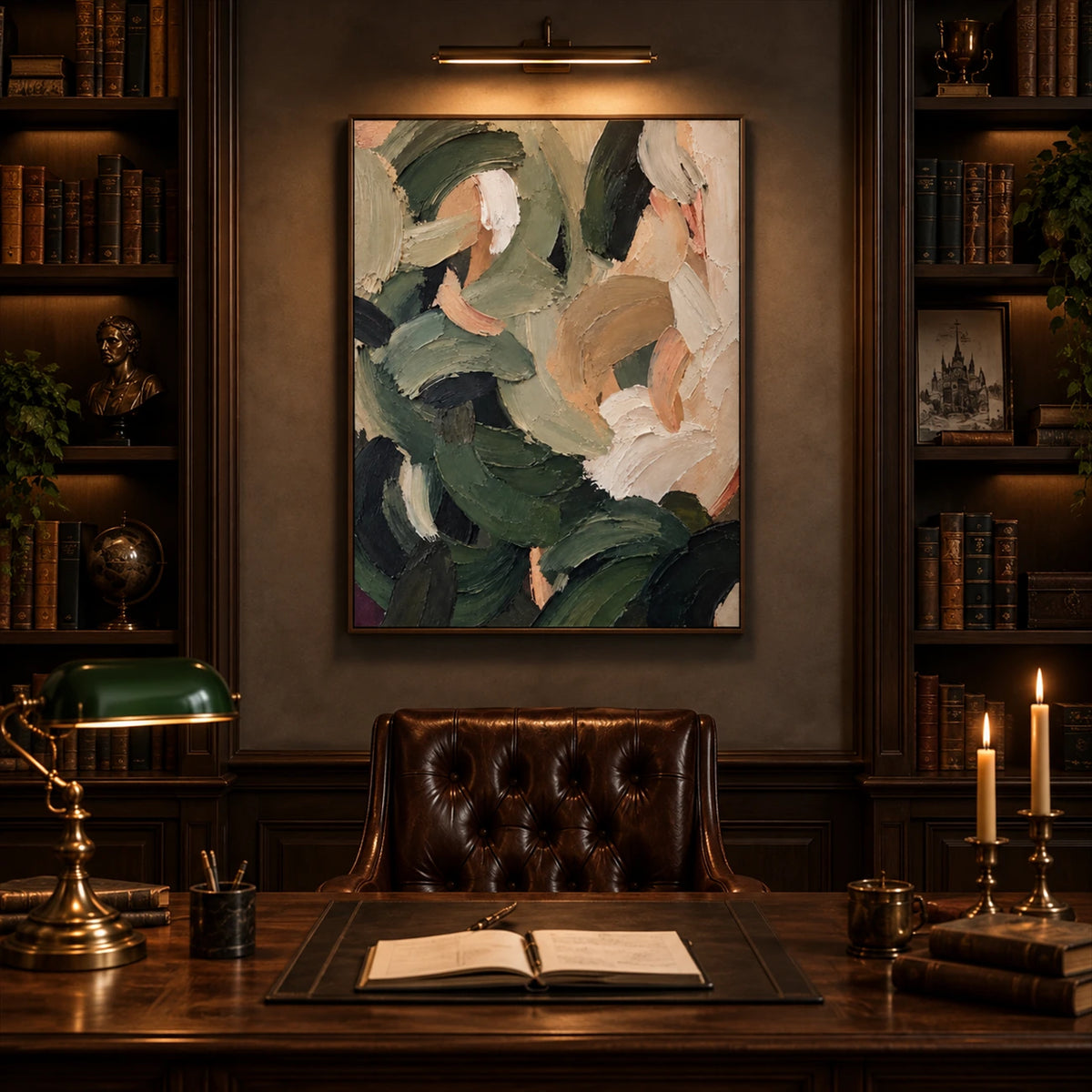 Sage Brushwork artwork displayed in an interior setting, view 2.