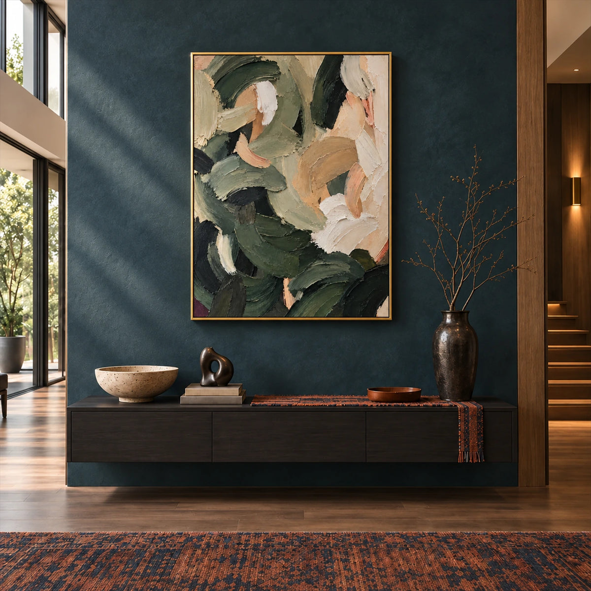 Sage Brushwork artwork displayed in an interior setting, view 4.