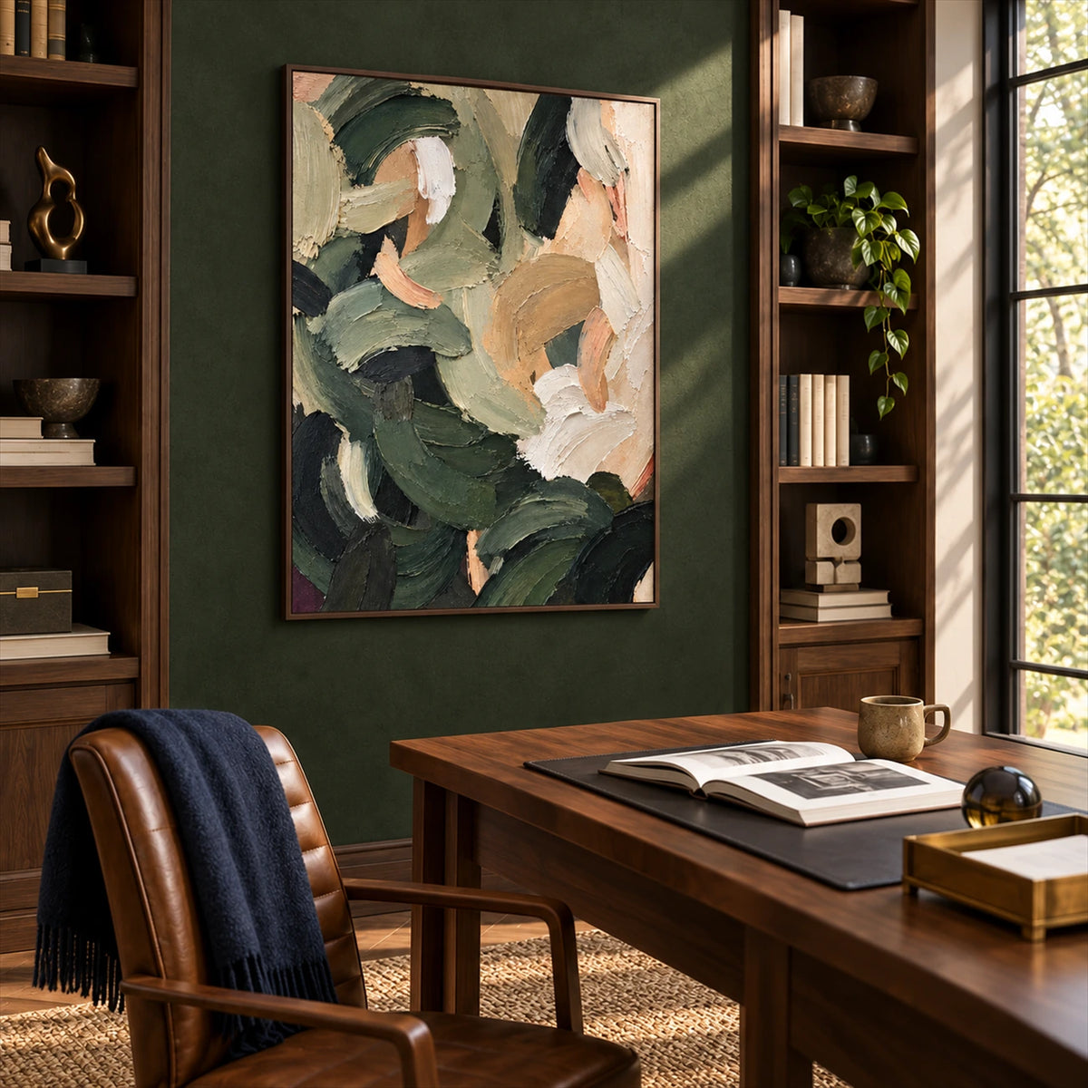 Sage Brushwork artwork displayed in an interior setting, view 5.
